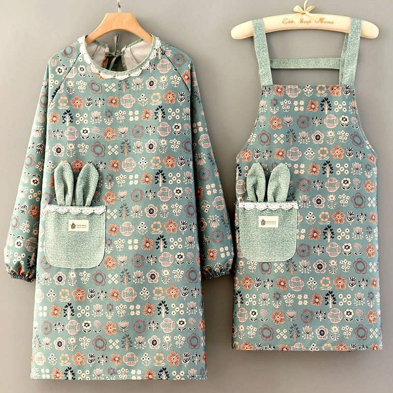 Kitchen Gadgets Trending - Breathable Canvas Long-Sleeve Bib Apron Oil-Proof