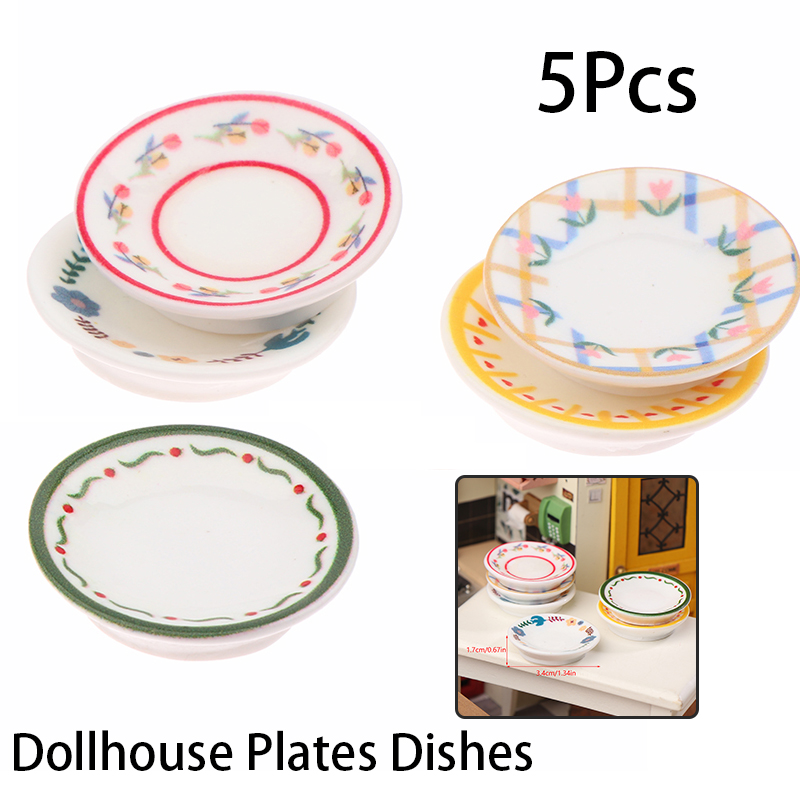 5Pcs 1/12 Dollhouse Mini Plate - огляд і ціна Kitchen Gadgets Wholesale